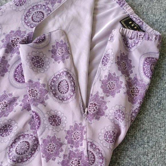 Express Lavender Floral A-Line Skirt - Picture 8 of 13